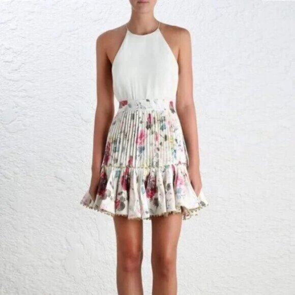 RARE Zimmermann MischiefTuck Beaded Linen Skirt BNWT! Size 0 XS‎ b161